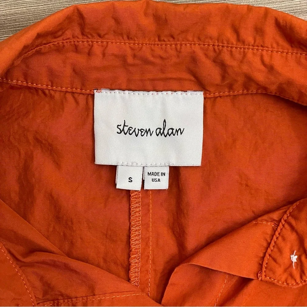Steven Alan Dark Orange Button Up Oversized Shirt Dress - Picture 5 of 9
